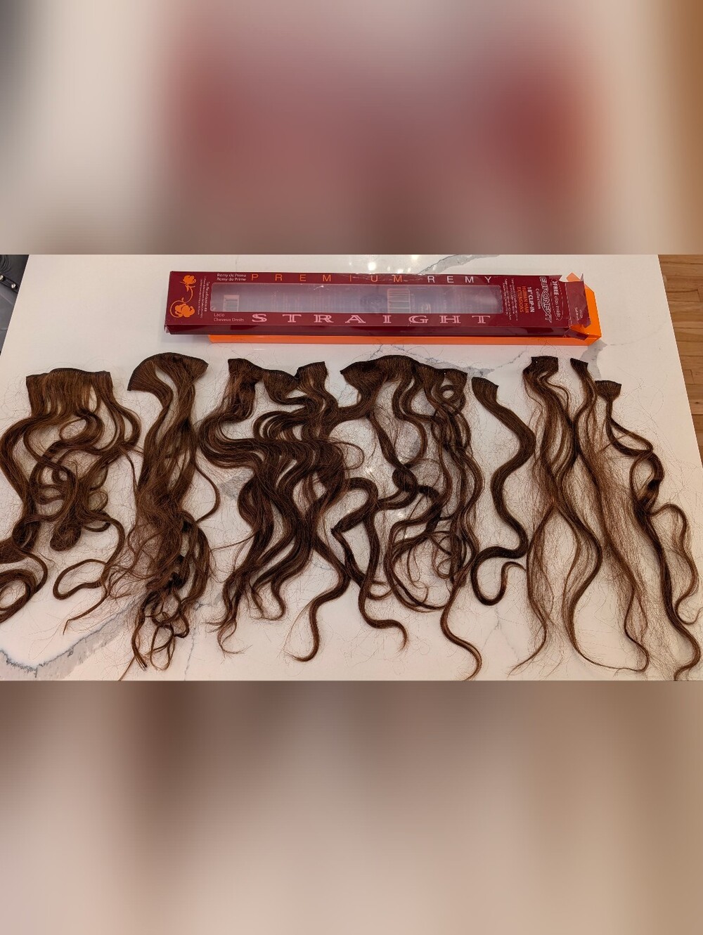 EuroNext Premium Remy Clip-In Hair Extensions - Dark Brown- Used Once!